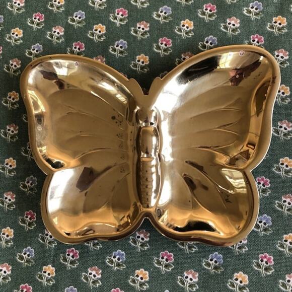 Vintage Boho Brass Butterfly Trinket Tray / Jewelry Tray - Picture 2 of 7
